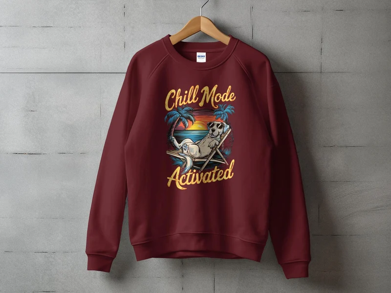 T-shirt chien activé en mode Chill sur la plage - Tee-shirt Relaxed Summer Vibes