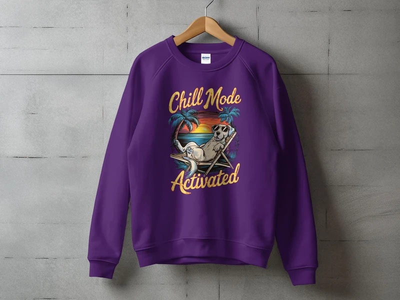 T-shirt chien activé en mode Chill sur la plage - Tee-shirt Relaxed Summer Vibes