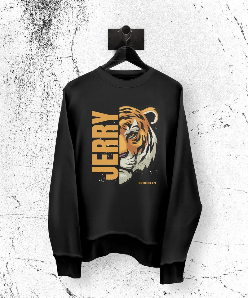 Tiger Face T-Shirt - Fierce Jerry Tiger Graphic Tee - Wild Animal Print Shirt - Vêtements décontractés pour hommes et femmes