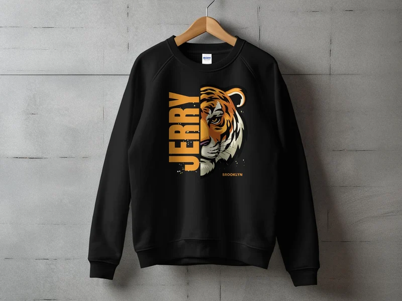 Tiger Face T-Shirt - Fierce Jerry Tiger Graphic Tee - Wild Animal Print Shirt - Vêtements décontractés pour hommes et femmes