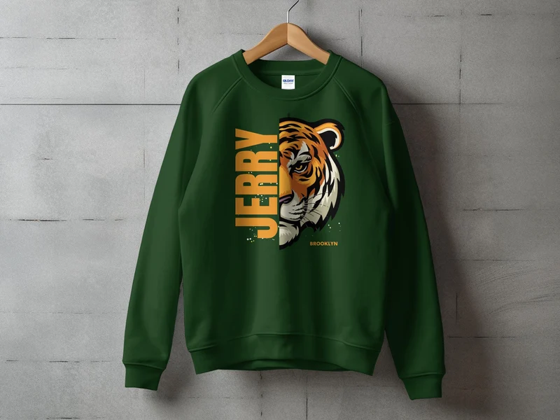 Tiger Face T-Shirt - Fierce Jerry Tiger Graphic Tee - Wild Animal Print Shirt - Vêtements décontractés pour hommes et femmes