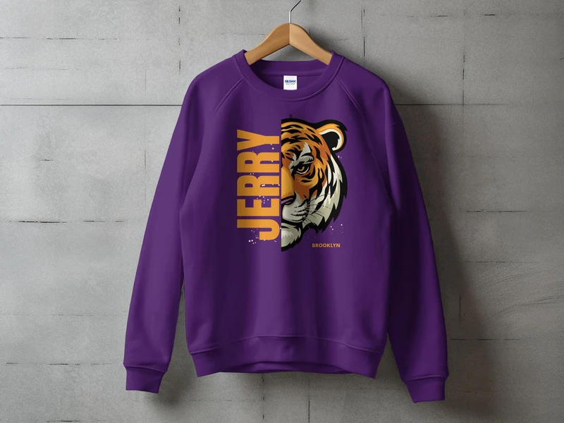 Tiger Face T-Shirt - Fierce Jerry Tiger Graphic Tee - Wild Animal Print Shirt - Vêtements décontractés pour hommes et femmes