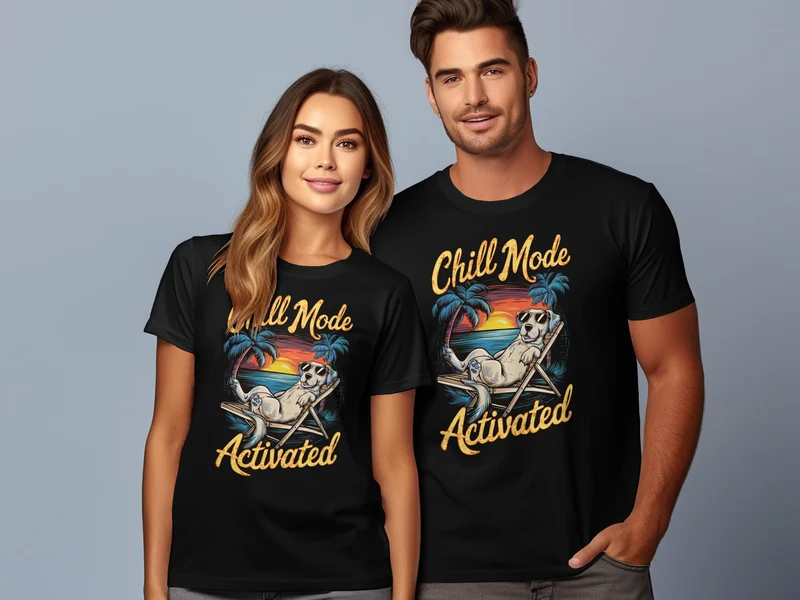 T-shirt chien activé en mode Chill sur la plage - Tee-shirt Relaxed Summer Vibes
