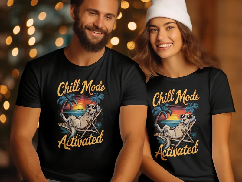 T-shirt chien activé en mode Chill sur la plage - Tee-shirt Relaxed Summer Vibes