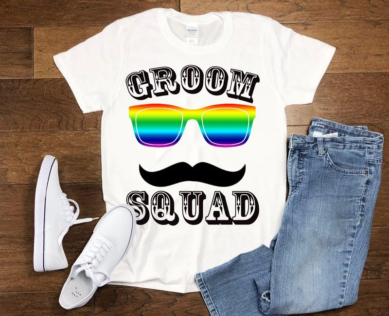 Escouade de mariés | T-shirts Rainbow Eye Glasses, The Groom T-Shirts enterrement de vie de garçon, cadeau pour enterrement de vie de garçon