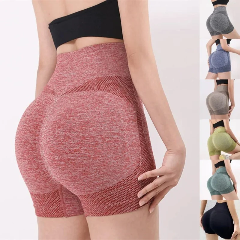 Shorts de Yoga pour femmes, Shorts d'entraînement taille haute, Fitness, levage des fesses, pantalons courts de course, vêtements de sport