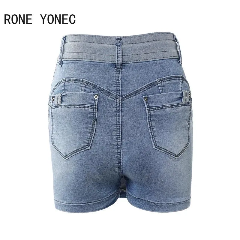 Femmes décontracté cordon poche maigre droite jean jupe en jean short
