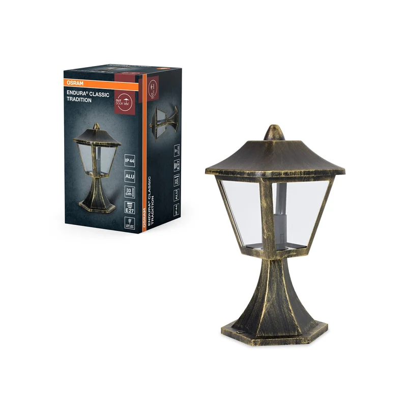 OSRAM ENDURA Classic Luminaire extérieur 33cm, noir-or IP44
