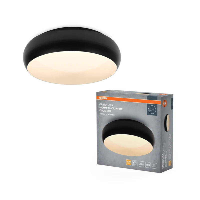OSRAM ORBIS Livia Plafonnier 16W 1000lm noir/blanc