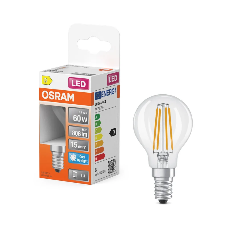 Rétrofit LED CLASSIC P 5.9W 865 Clair E14