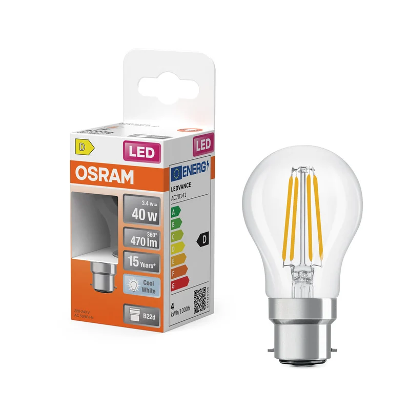 Rétrofit LED CLASSIC P 3.4W 840 Clair B22d