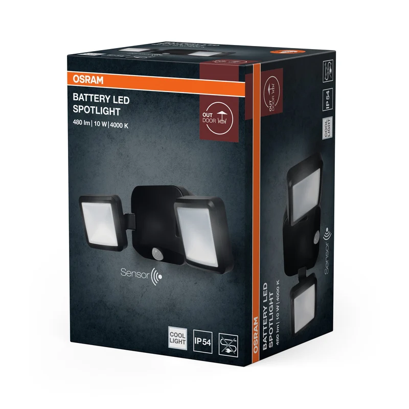 Projecteur à batterie OSRAM, lampe extérieure, noir, 10W