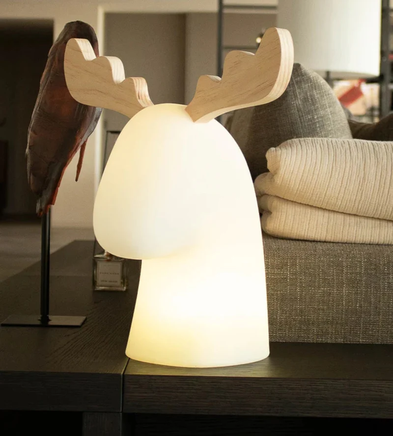 Lampe déco forme de renne RUDY - 230V - Usage intérieur - Blanc chaud
