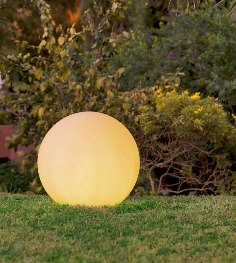 Boule lumineuse rechargeable USB et solaire BULY - RGB+CCT télécommandable - Extérieur et Intérieur