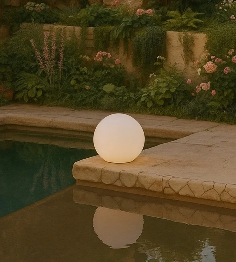 Boule lumineuse rechargeable USB et solaire BULY - RGB+CCT télécommandable - Extérieur et Intérieur