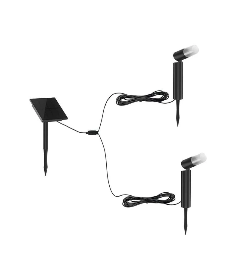 Kit de 2 spots piquets solaires RUBY orientable balisage