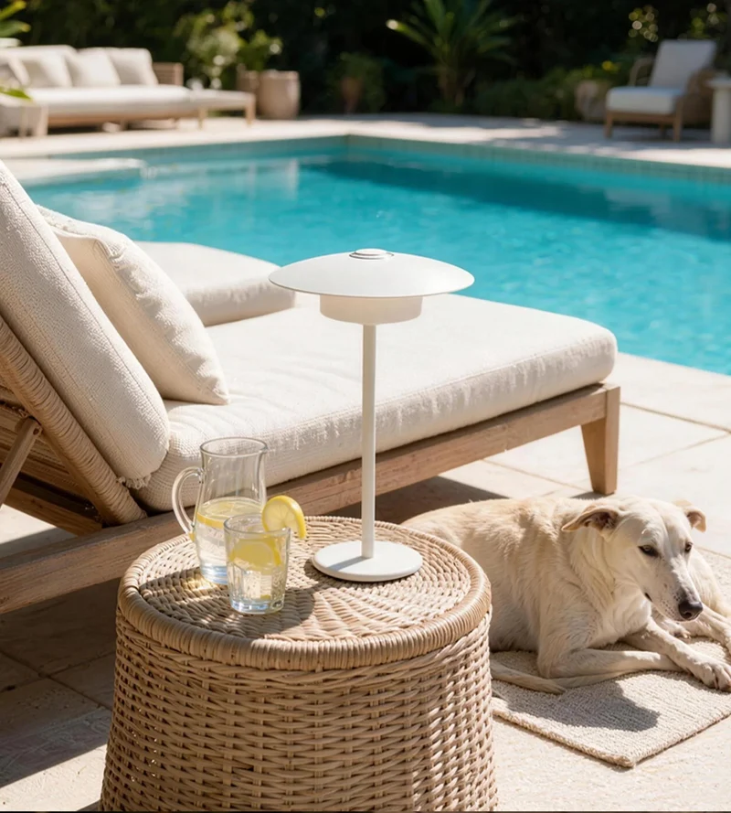 Lampe de table LED MALIA blanche