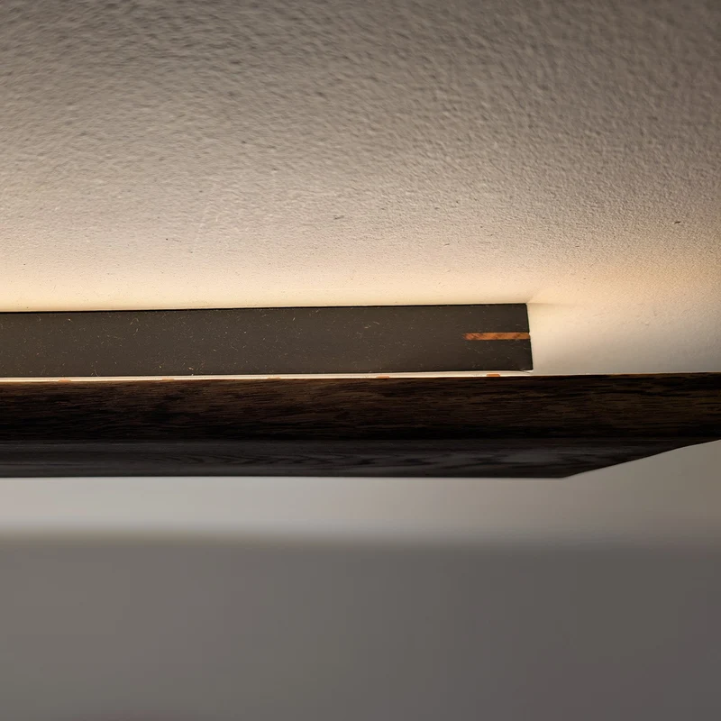 Plafonnier chêne massif lumière indirecte 80 cm