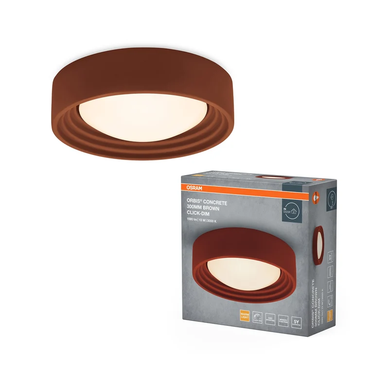 OSRAM ORBIS Concrete Plafonnier 300mm 13W 800lm marron