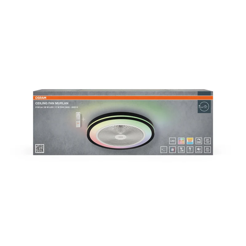 OSRAM Ventilateur de plafond LED Murlan 490mm 43W CCT RGB