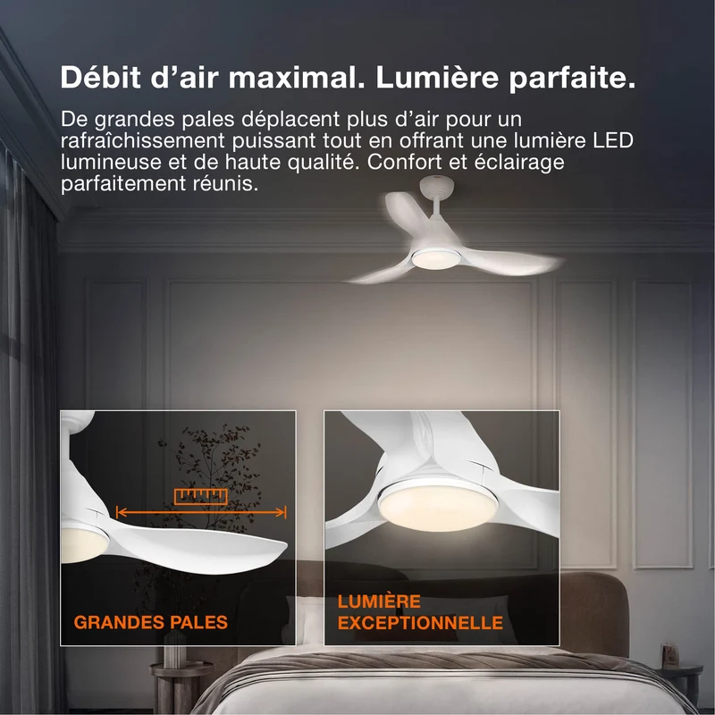 OSRAM Ventilateur de plafond LED Fohn 1168mm 41W CCT