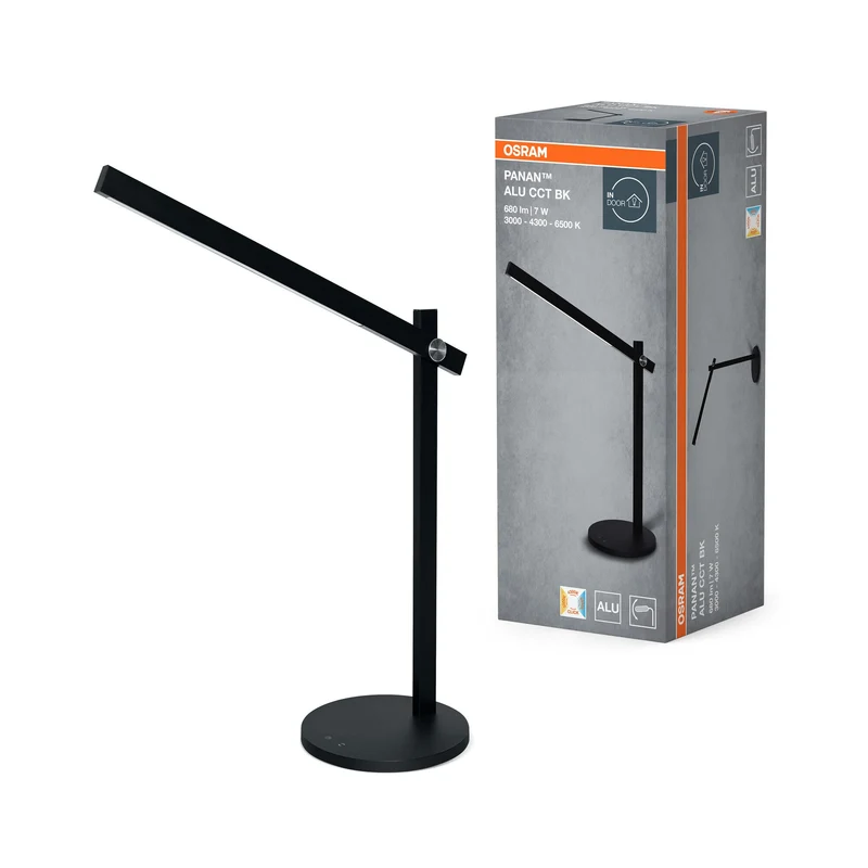 Lampe à poser OSRAM Panan Alu, noir, aluminium, dimmable