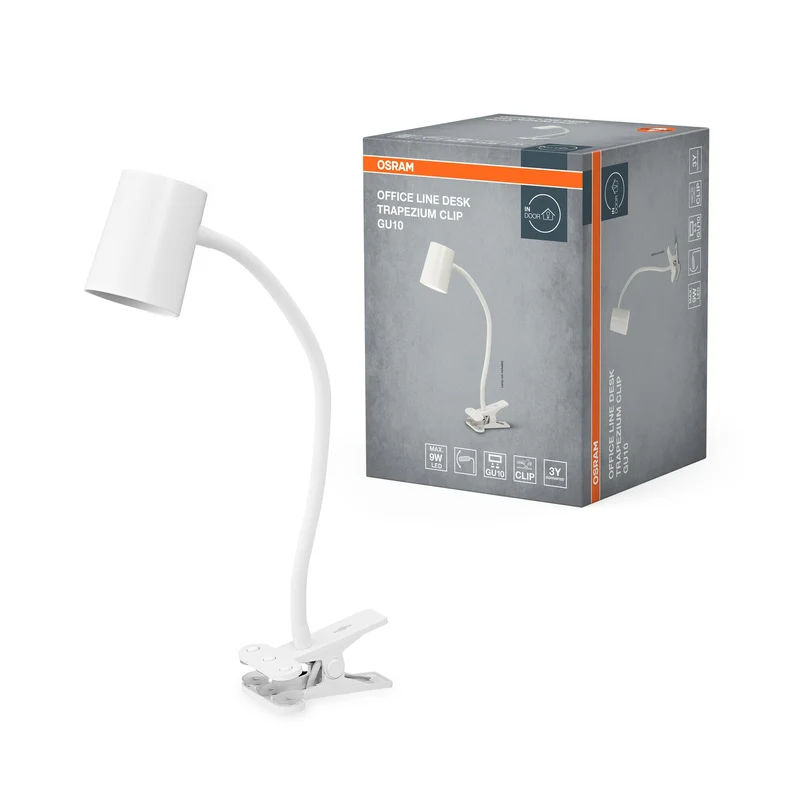 OSRAM Office Line Lampe à pince avec bras flexible GU10 blanc