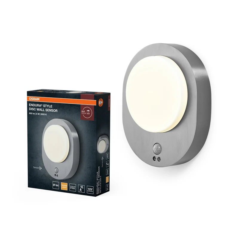 OSRAM ENDURA STYLE DISC Applique murale extérieure avec capteur 8W