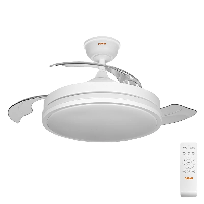 Ventilateur de plafond LED OSRAM Coromuel, blanc, 60 W, 1065 mm, 3000/4000/6500 K, CCT
