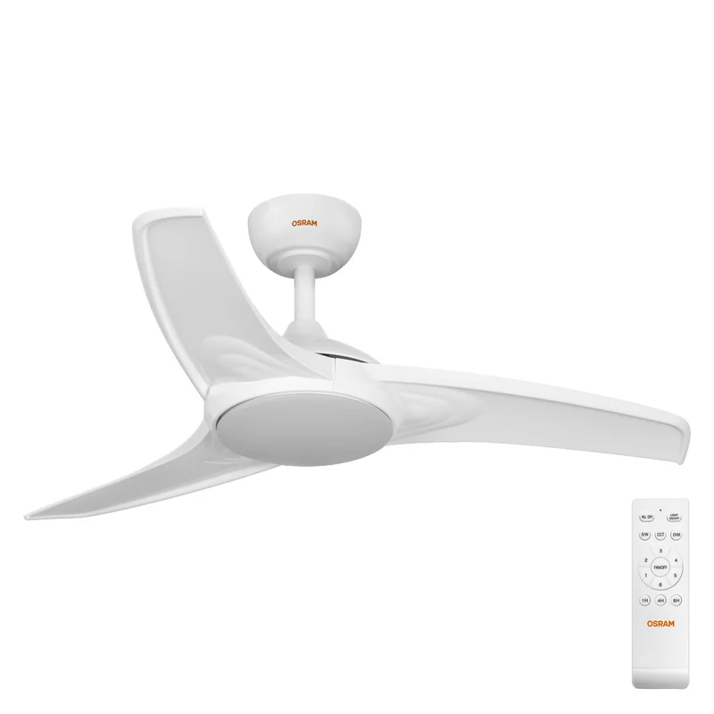 Ventilateur de plafond LED OSRAM Garoa, blanc, 1065 mm, 40 W, 1100 lm, CCT