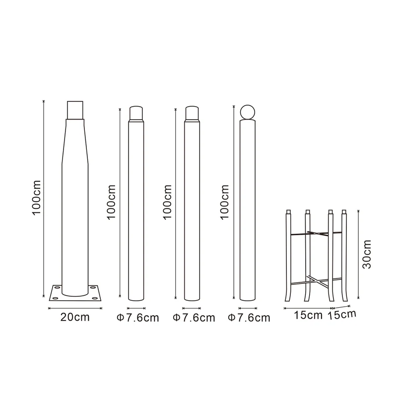 Mât / Poteau pour lampe de rue 3,7 mt