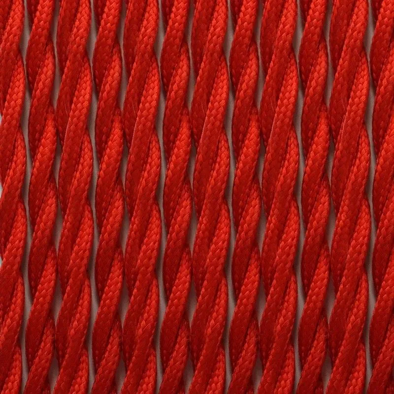 Câble électrique tressé en tissu effet soie Couleur rouge