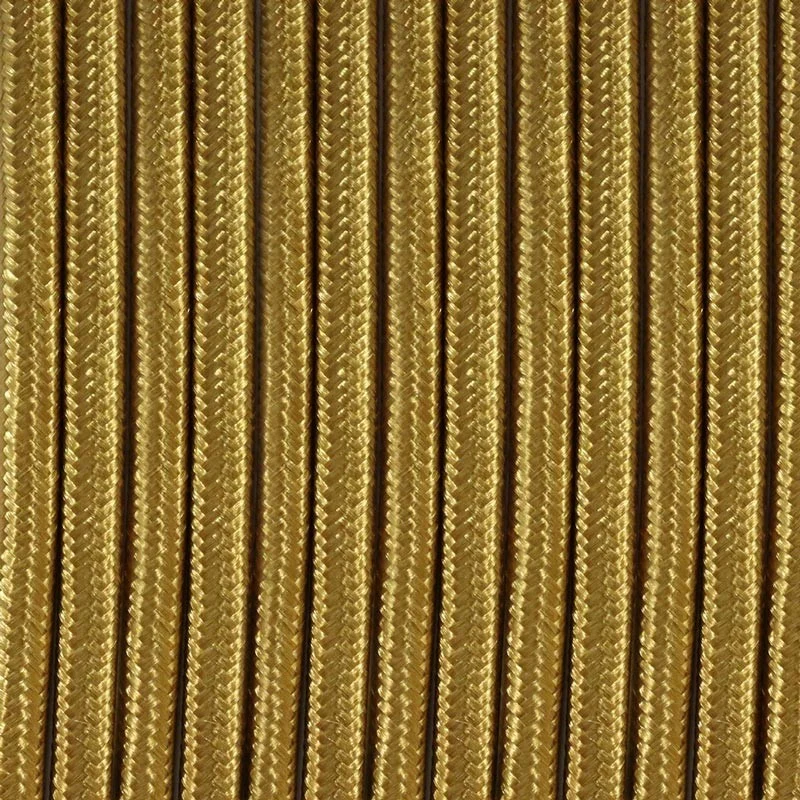 Câble électrique rond en tissu effet soie Laiton