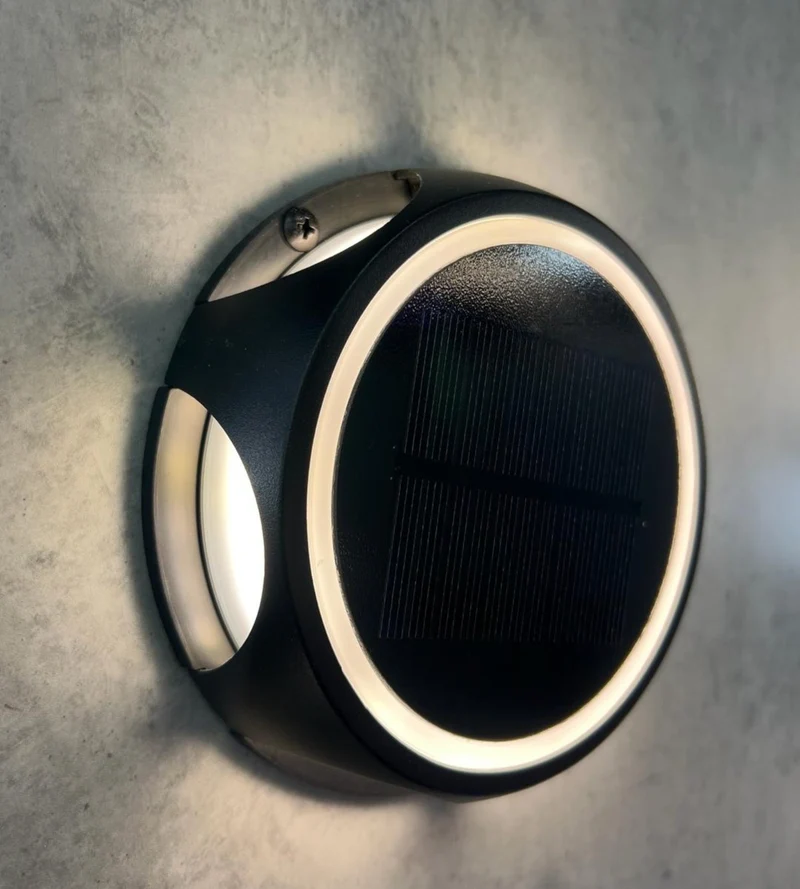 Pavé solaire LED rond - 3 modes de 50 à 200 lumens - Sol ou mural