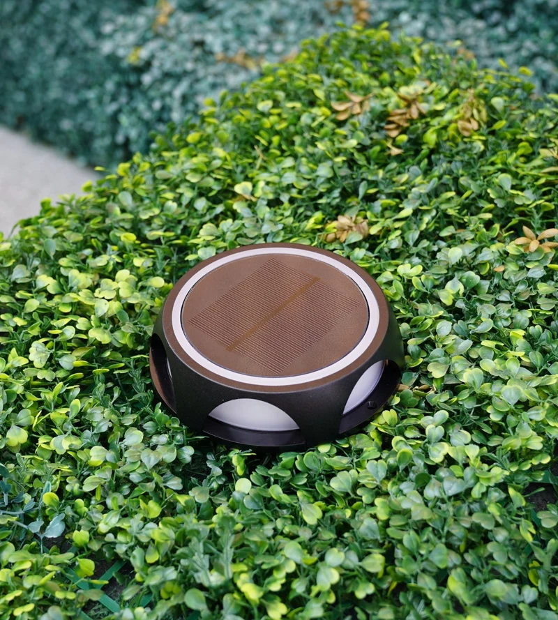 Pavé solaire LED rond - 3 modes de 50 à 200 lumens - Sol ou mural