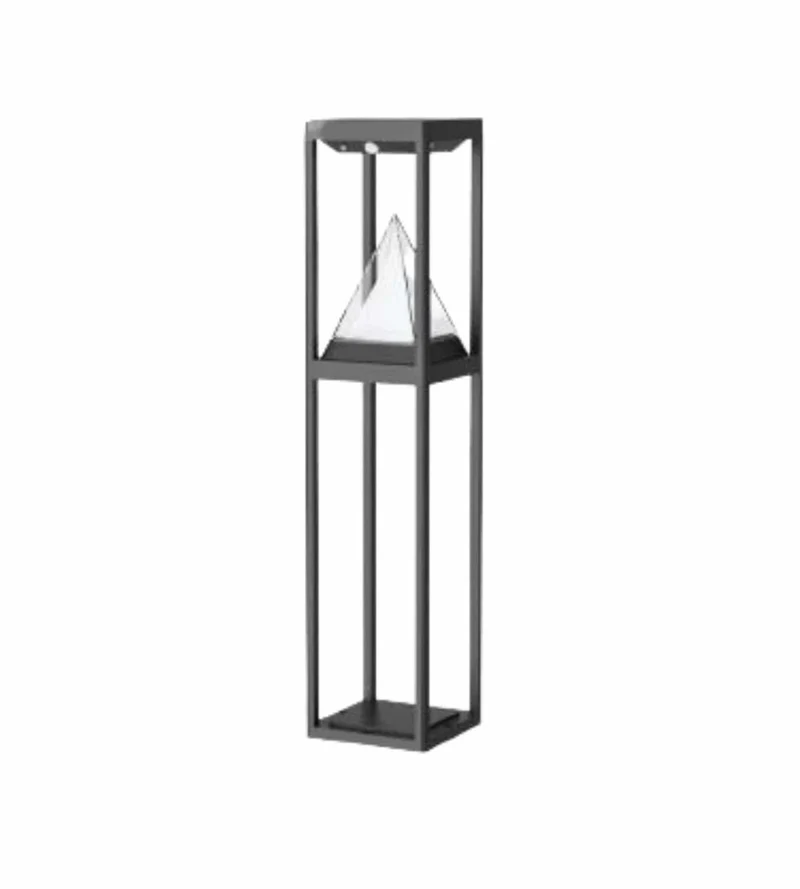 Lampe à poser solaire LED KEOPS noire avec détecteur - 3 modes d'éclairages de 75 à 600 lumens