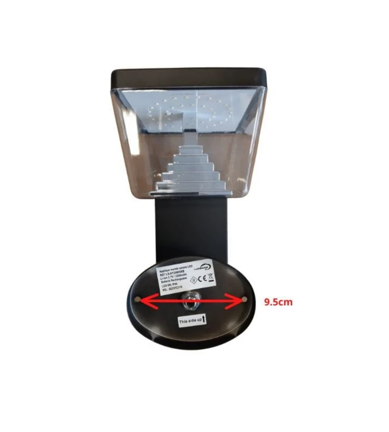 Applique murale solaire extérieure LED LIBERTY noire avec détecteur - 3 modes d'éclairage 100 à 1000 lumens