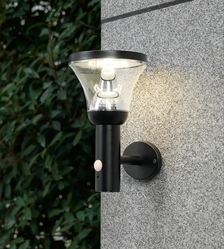 Applique murale solaire extérieure LED DIVA inox avec détecteur - 3 modes d'éclairage 75 à 600 lumens