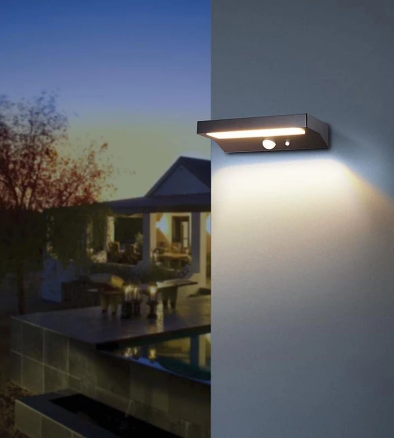 Applique murale solaire extérieure LED PULSAR noire avec détecteur - 3 modes d'éclairage 100 à 1000 lumens