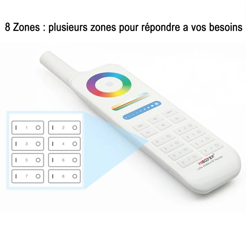 Télécommande RGBWW Gamme Lora 8 zones - FUT086 - Portée 50m