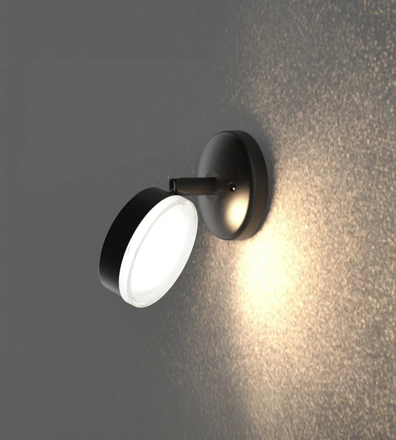 Applique murale extérieure VULCAN noire Tête orientable - Douille GX53