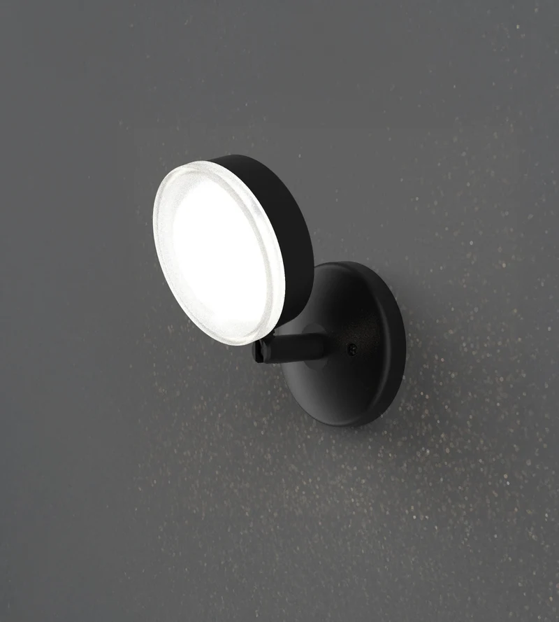Applique murale extérieure VULCAN noire Tête orientable - Douille GX53