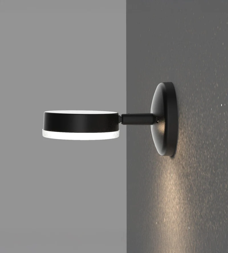Applique murale extérieure VULCAN noire Tête orientable - Douille GX53