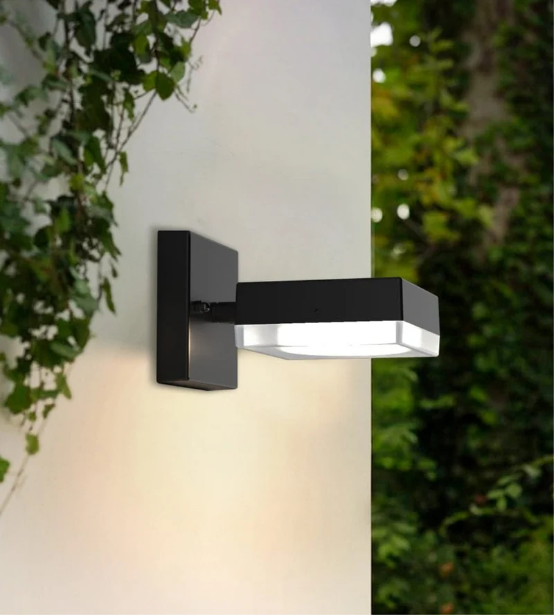 Applique murale extérieure VENGE noire Tête orientable - Douille GX53