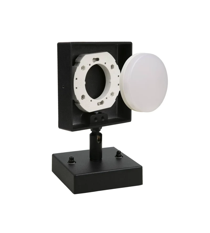 Applique murale extérieure VENGE noire Tête orientable - Douille GX53