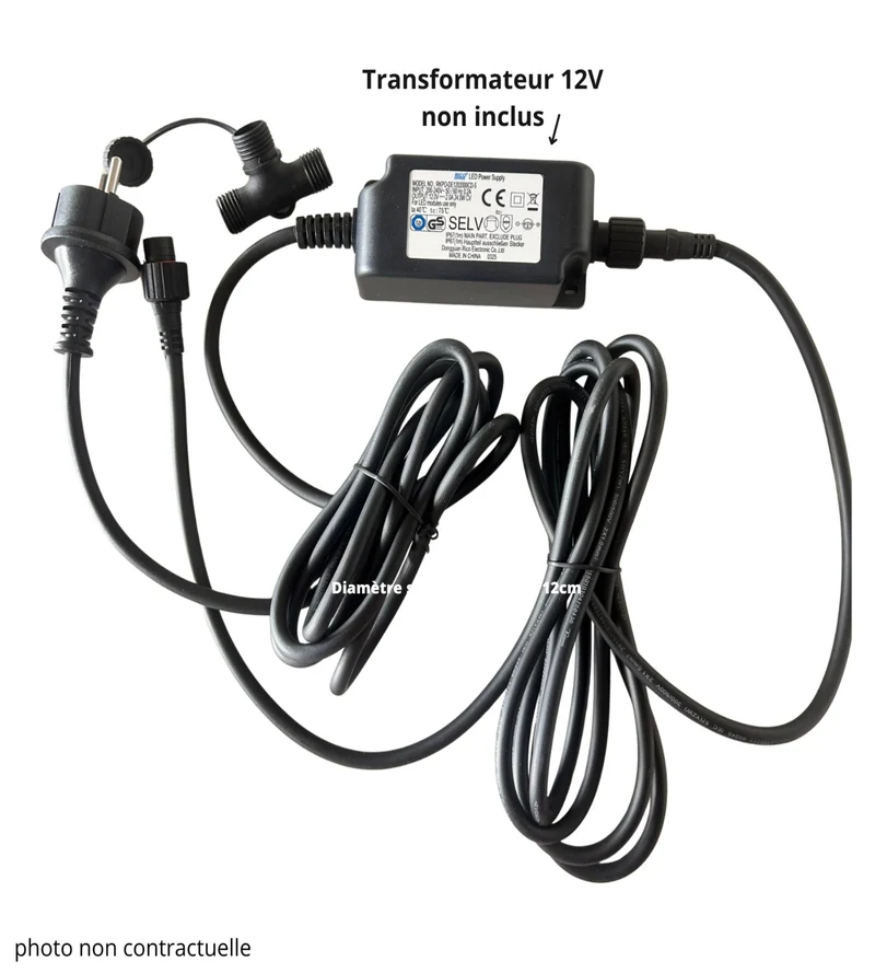 Rallonge 2.5M et Connecteur T Etanches IP65 Pour Gamme plug&play Lumihome 12V