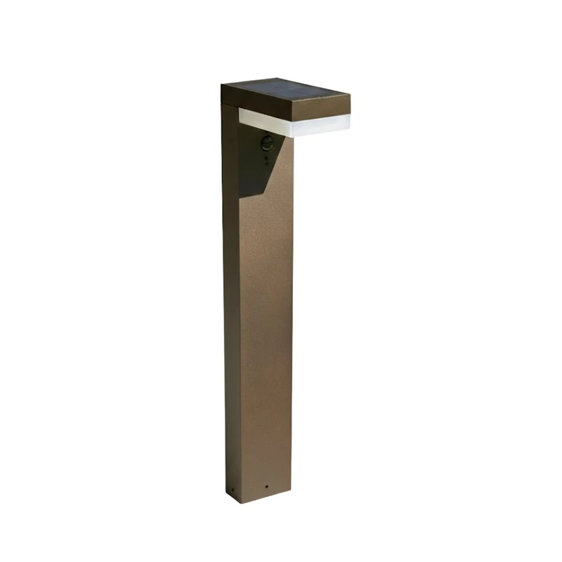 Borne solaire extérieure LED VENUS noire 70 cm avec détecteur - 3 modes d'éclairage 100 à 1000 lumens
