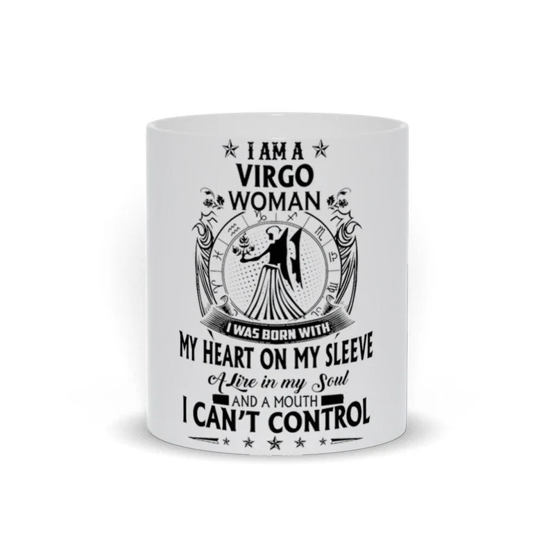 Je suis une femme Vierge Mugs Tasse à café Constellation Vierge - Tasses Vierge - Cadeaux du zodiaque pour la Vierge - Cadeau d'anniversaire de la Vierge - Tasse à café du zodiaque