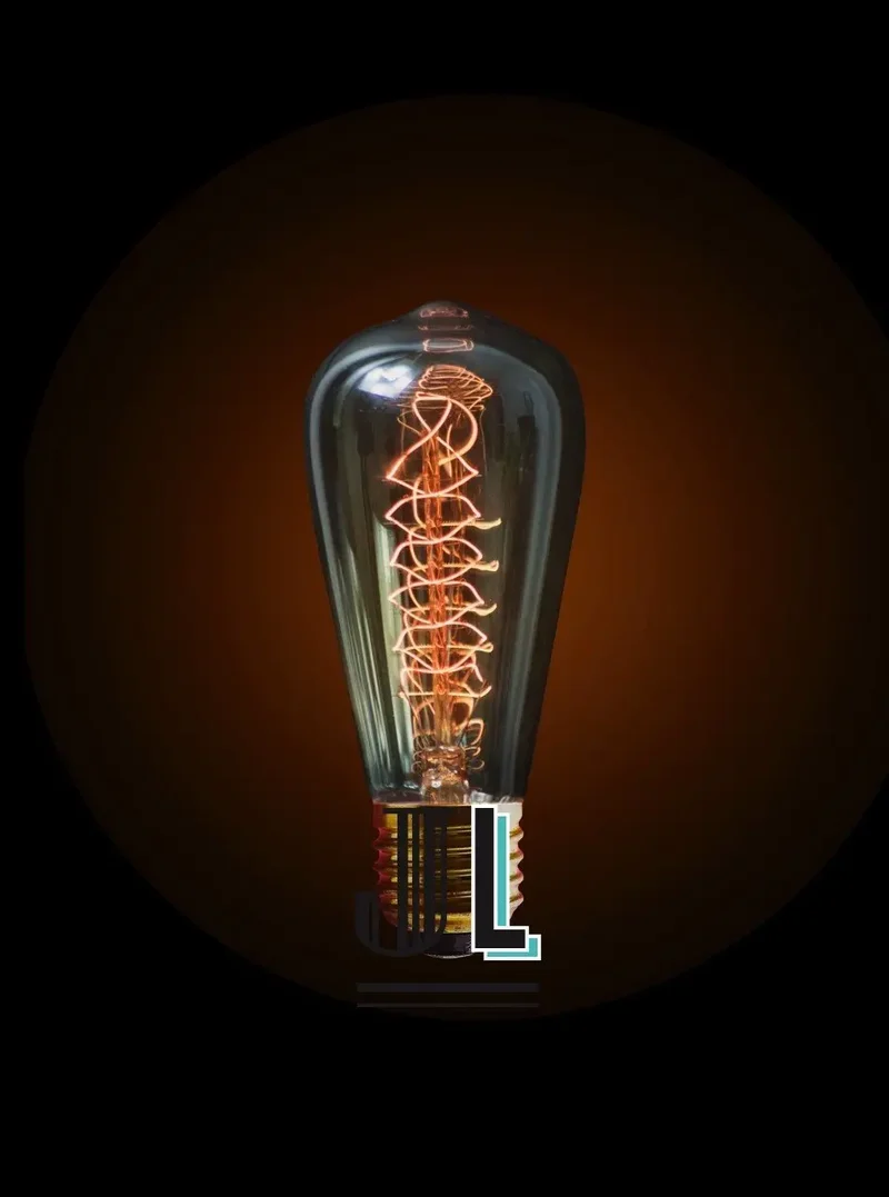 Ampoule Spirale E27 Filament Vintage Verre Ambré