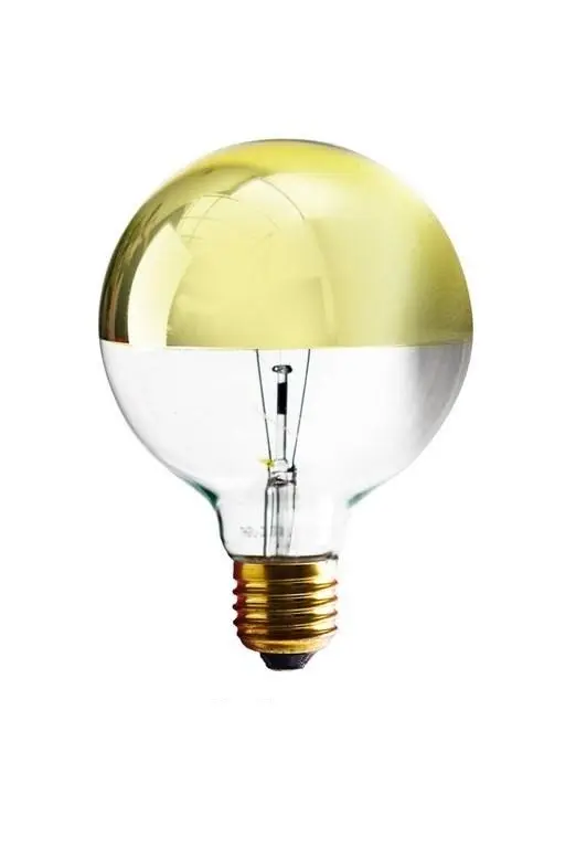 Ampoule Globe 125mm Calotte Dorée E27